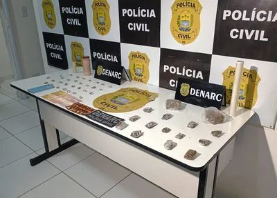 Material apreendido pelo DENARC