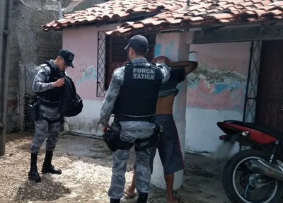 Momento da prisão de E. T. O. pela PM de Campo Maior