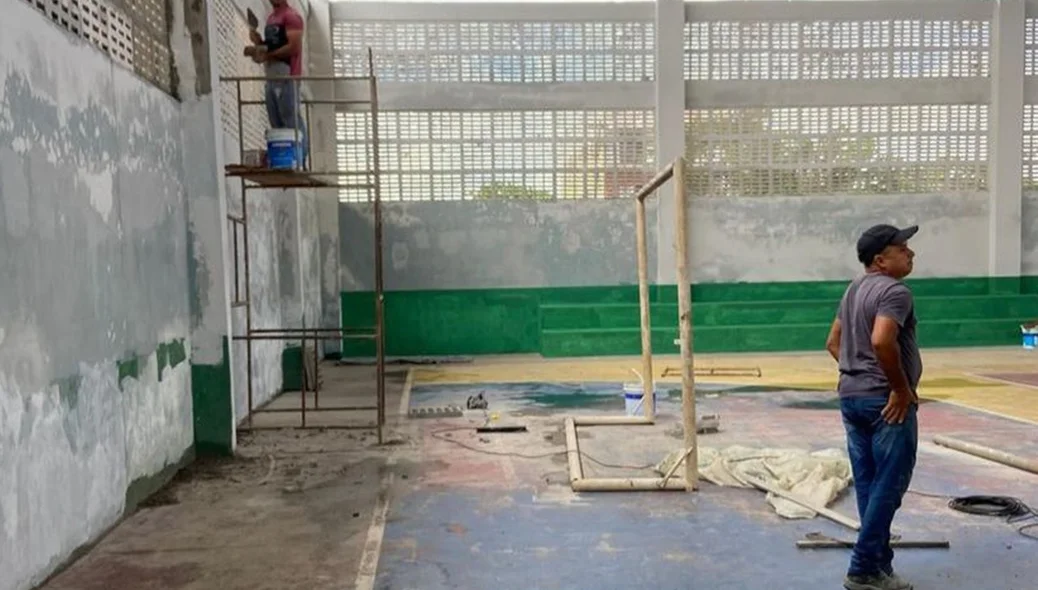 Obras no Ginásio do Bairro Nova Esperança