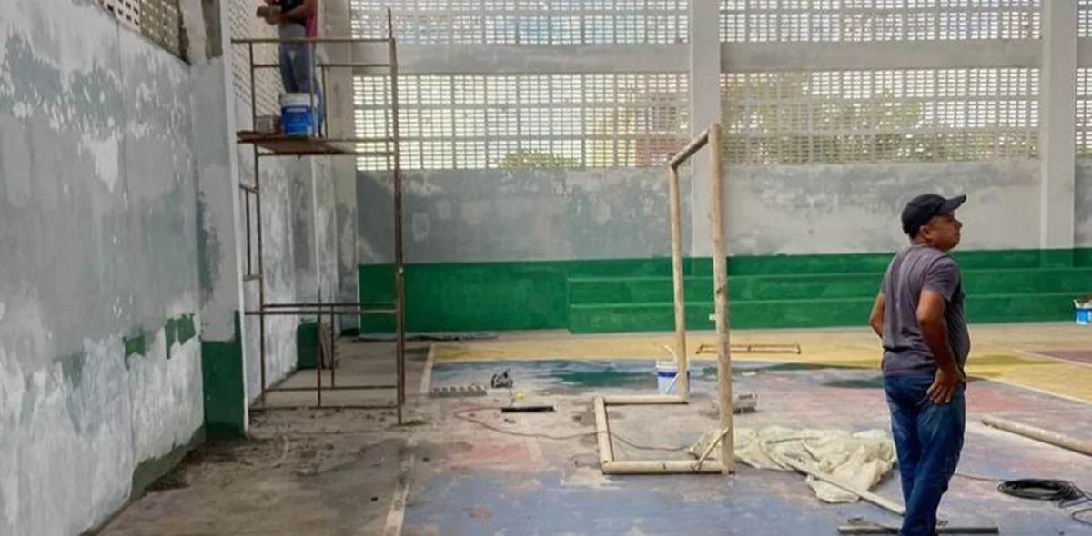 Obras no Ginásio do Bairro Nova Esperança