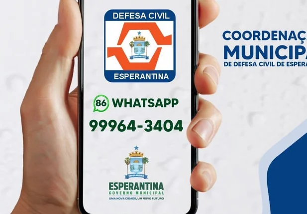 Prefeitura de Esperantina divulga número da Defesa Civil Municipal