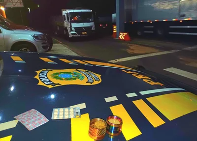 PRF apreende 27 comprimidos de rebite com caminhoneiro