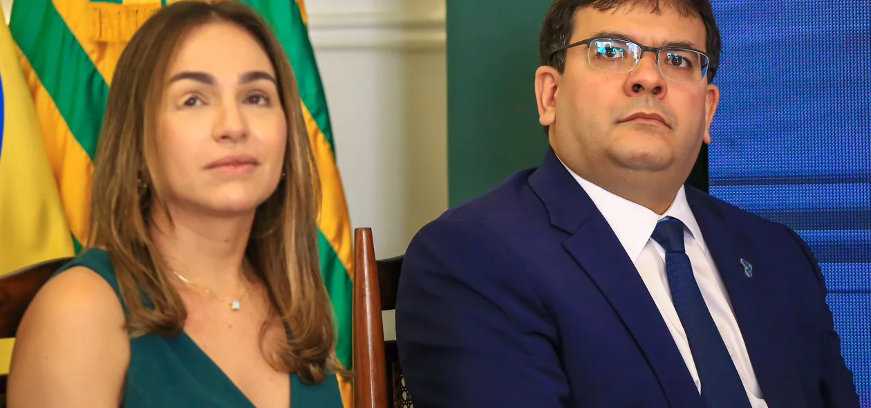 Primeira-dama Isabel Fonteles ao  lado do governador Rafael Fonteles