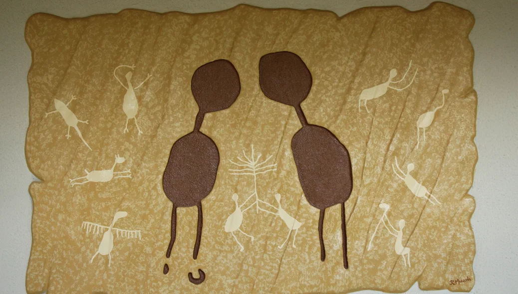 Quadro artesanal no Hotel Serra da Capivara