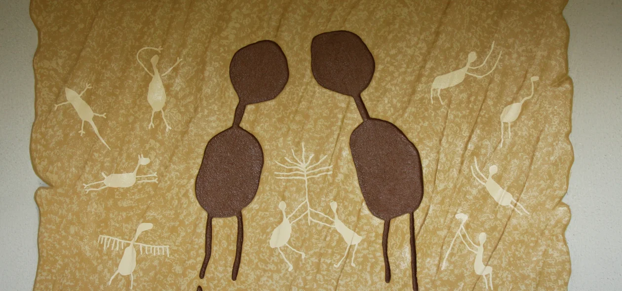 Quadro artesanal no Hotel Serra da Capivara