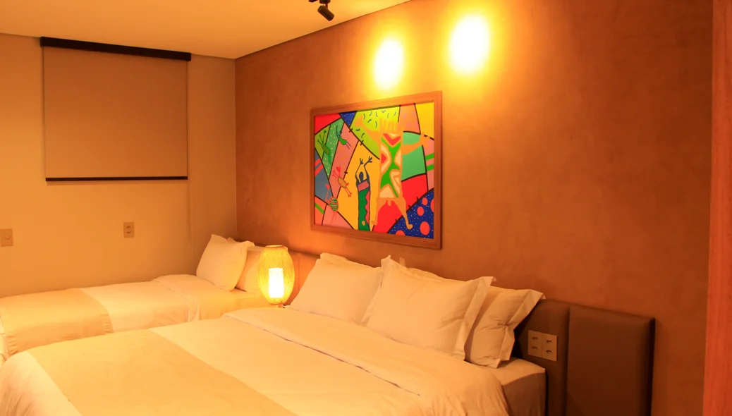 Quarto para três pessoas do Hotel Serra da Capivara