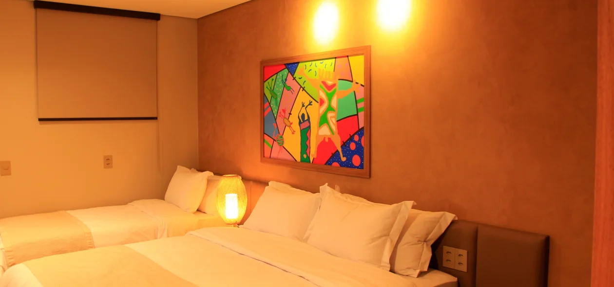 Quarto para três pessoas do Hotel Serra da Capivara