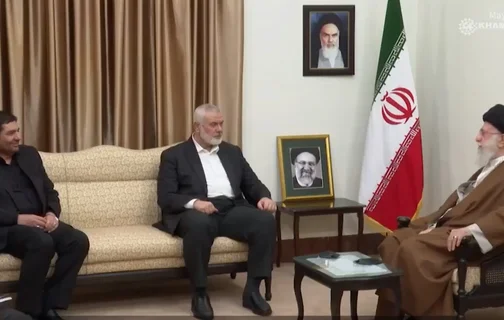 Ali Khamenei em reunião com líder do Hamas