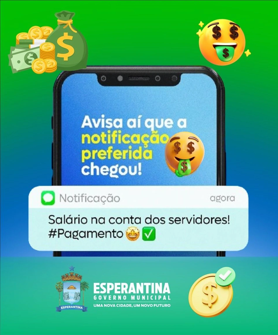 Anúncio realizado pela Prefeitura de Esperantina