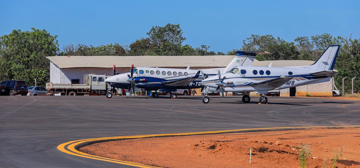Aviões na nova pista de pouso em Uruçuí