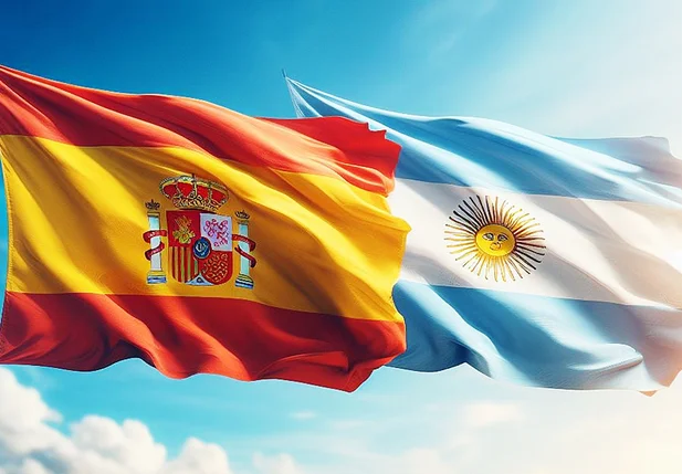 Bandeiras da Espanha e Argentina