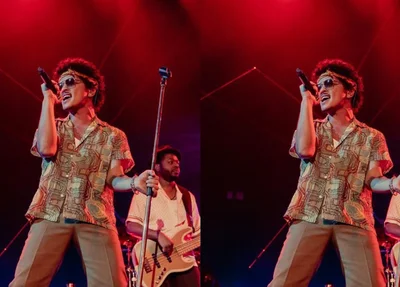 Bruno Mars durante apresentação no Festival The Town 2023