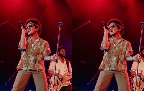 Bruno Mars durante apresentação no Festival The Town 2023