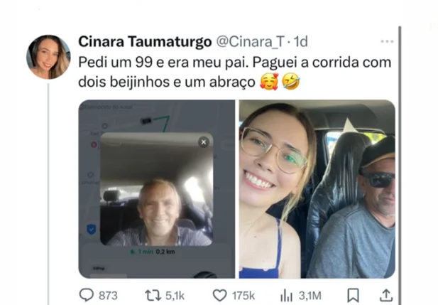 Cinara Taumaturgo viralizou nas redes sociais