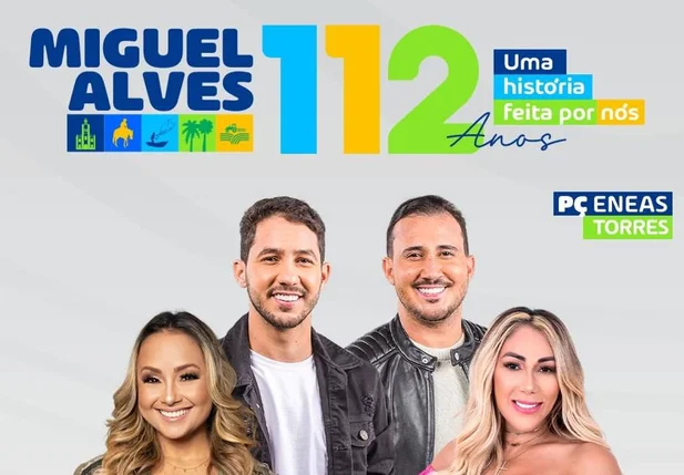 Confira a programação cultural da festa de 112 anos de Miguel Alves