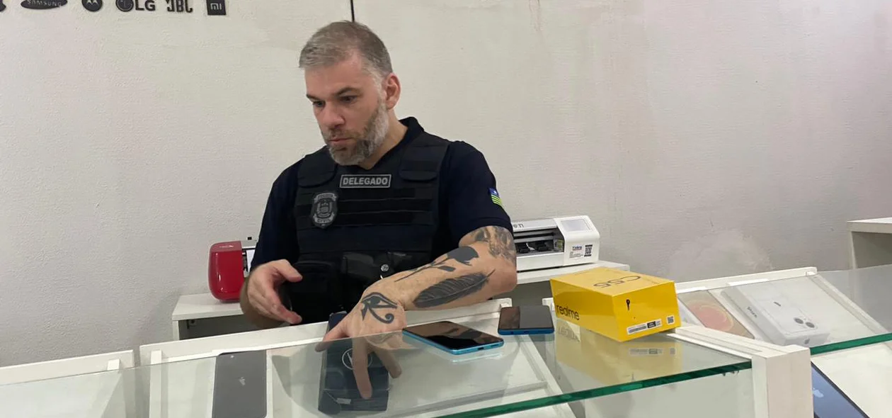 Delegado André Moreno durante a operação
