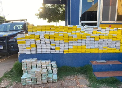 Drogas apreendidas durante ação da PRF com a PM