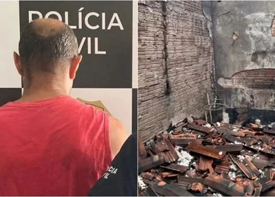 Homem é preso acusado de atear fogo na casa da ex-mulher