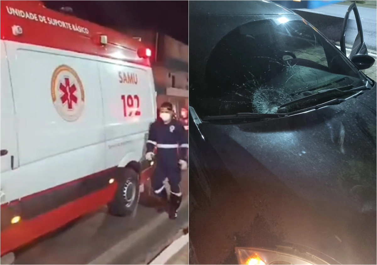 Homem foi atropelado por carro enquanto atravessava avenida