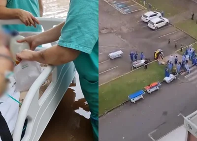 Hospital de Canoas sendo evacuado