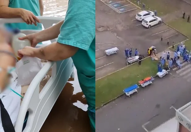 Hospital de Canoas sendo evacuado