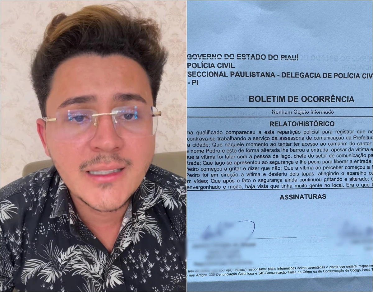 Influenciador Júllio Brunno registrou boletim de ocorrência contra o segurança