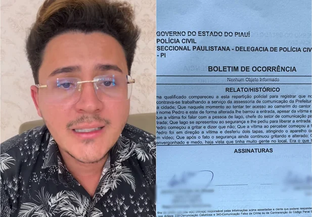 Influenciador Júllio Brunno registrou boletim de ocorrência contra o segurança