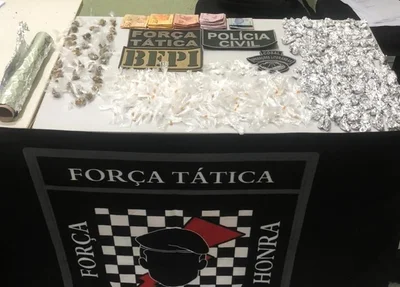 Material apreendido pela Polícia Militar em Parnaíba