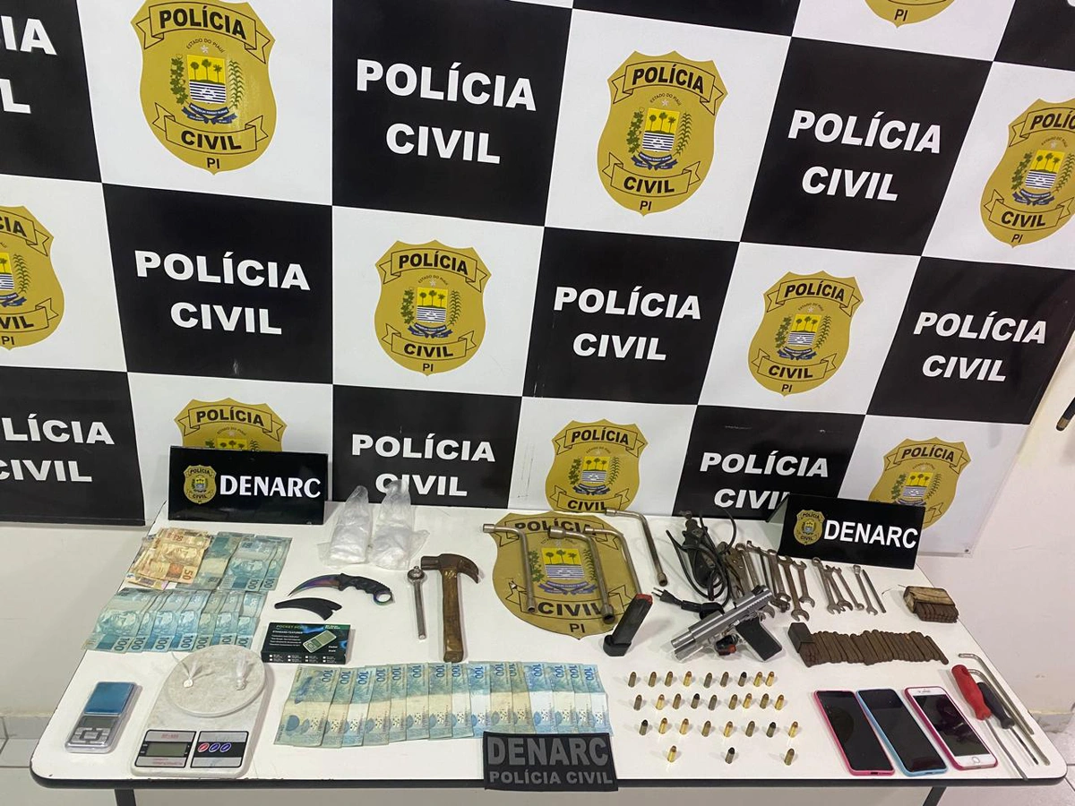Material apreendido pelo DENARC