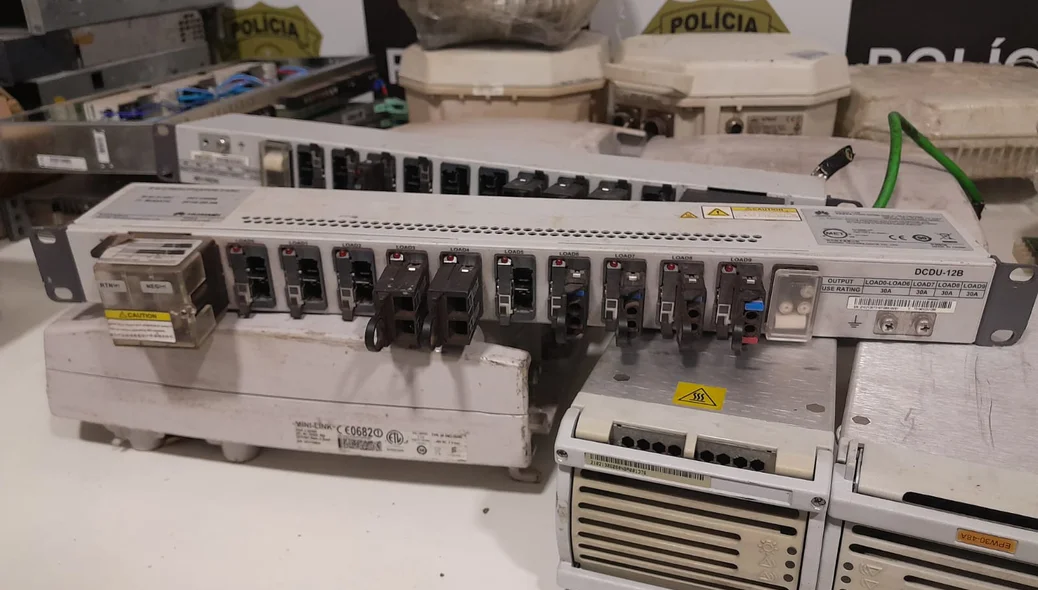 Material apreendido pelos policiais