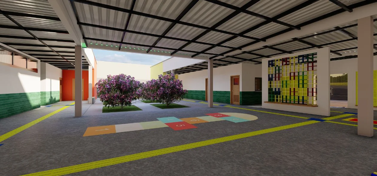 Parte de dentro da creche