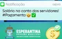 Prefeitura de Esperantina anuncia pagamento dos servidores municipais