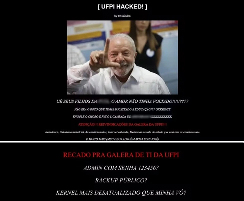 Site da UFPI hackeado