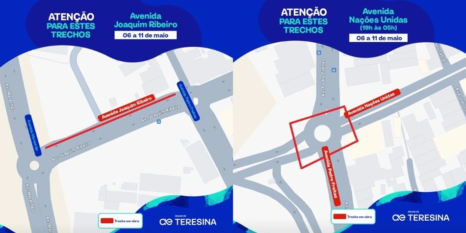 Trechos interditados