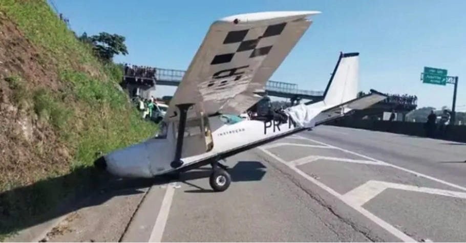 Aeronave fez pouso forçado na Avenida Régis Bittencourt