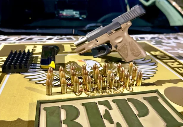 Arma de fogo apreendida pelo BEPI