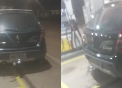 Carro modelo Renault Sandero onde homem foi encontrado sem vida