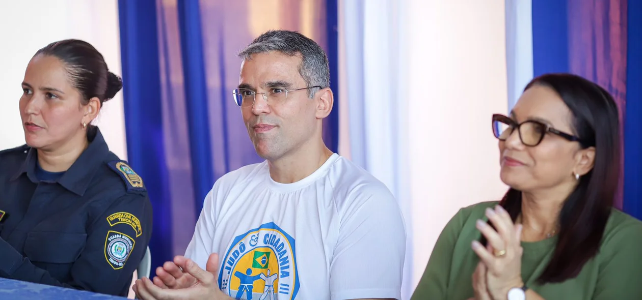 Comandante da GCM de Timon, Promotor Fernando e prefeita Dinair Veloso