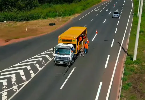 DER intensifica sinalização no trecho duplicado da BR 343 no acesso a Teresina