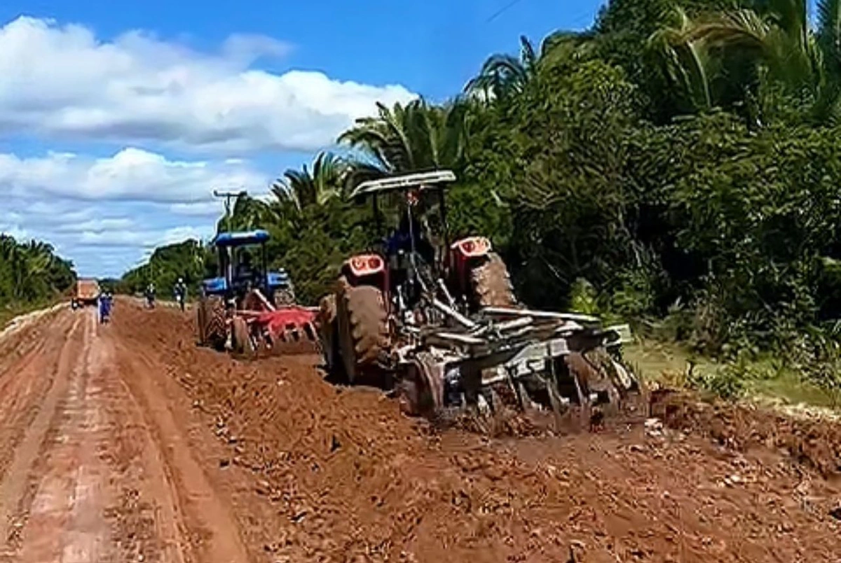 Desenvolvimento das obras no local