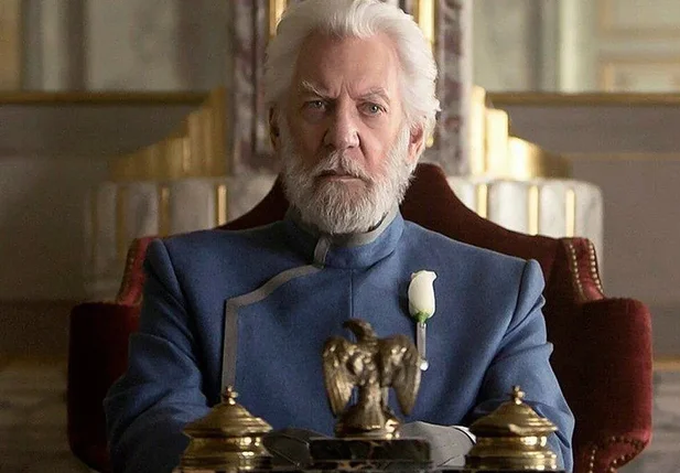 Donald Sutherland como o vilão Snow, de Jogos Vorazes