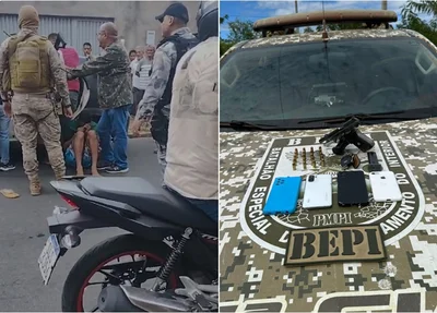Material apreendido com os suspeitos no bairro Satélite