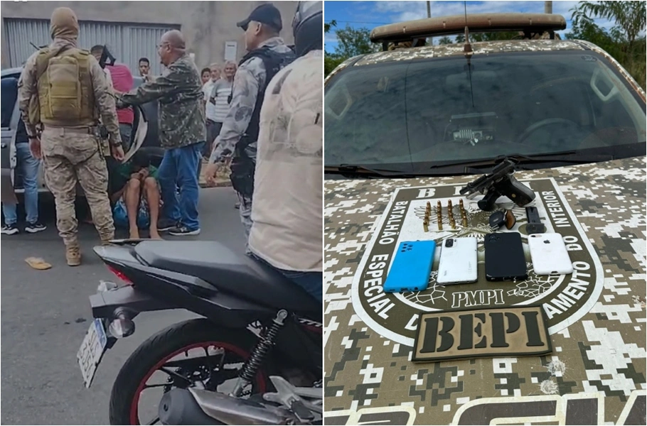 Material apreendido com os suspeitos no bairro Satélite
