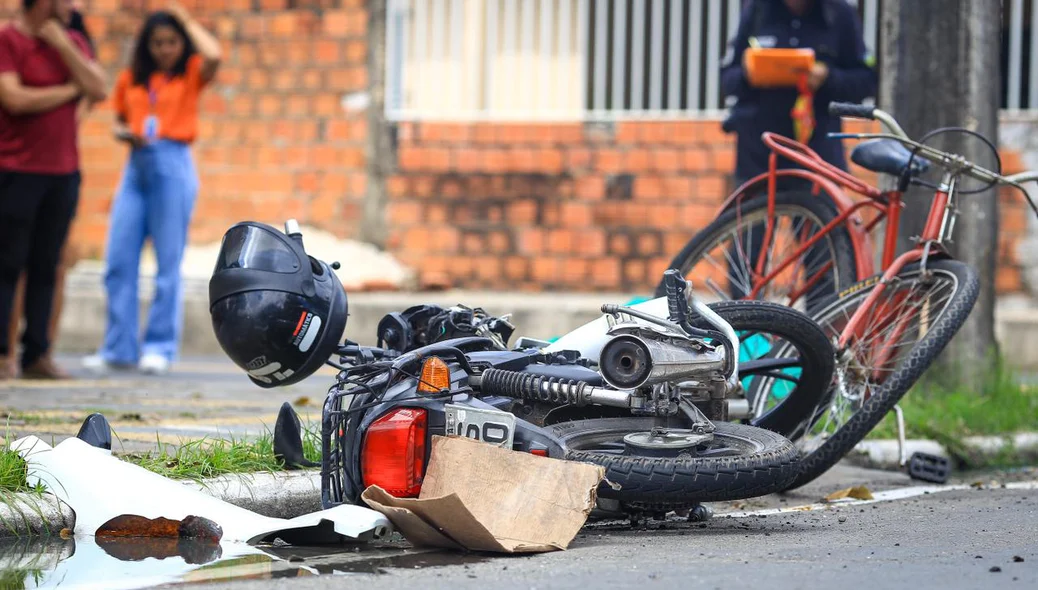 Motocicleta envolvida no acidente