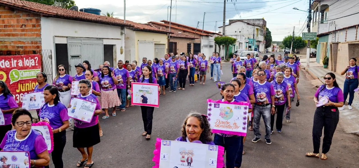 Prefeitura de Joaquim Pires realiza caminhada contra violência ao idoso