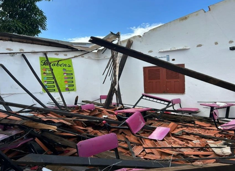 Teto da escola desabou em Luzilândia