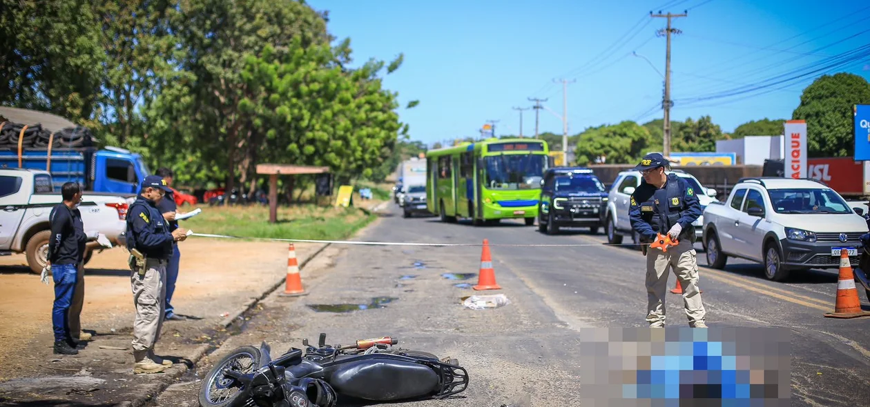 Acidente registrado na BR 343, próximo a garagem da empresa Guanabara