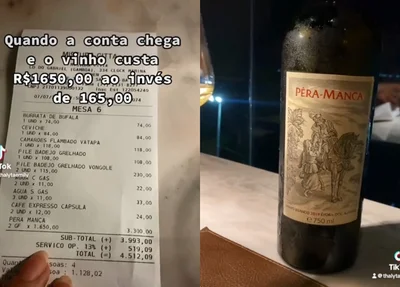 Amigos confundem preço de vinho e pagam conta de R$ 4,5 mil