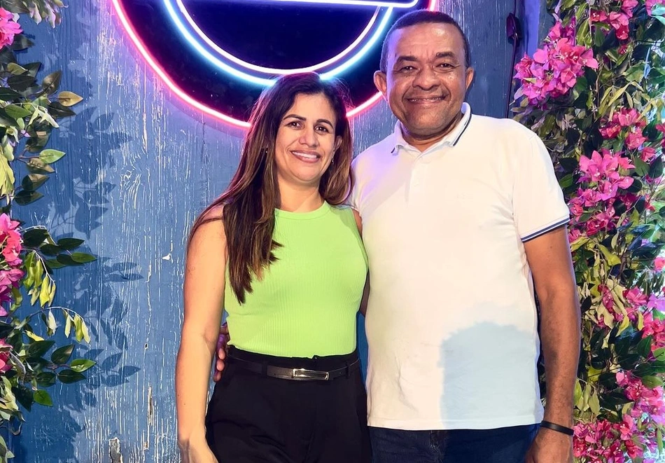 Ana Célia Soares e o professor Adriano Silva