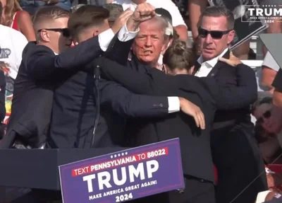 Donald Trump durante comício nos EUA